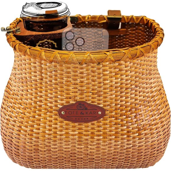 Bike Basket for Women Beach Cruiser or Scooter The Original Wicker Bicycle Baske - Picture 4 of 9